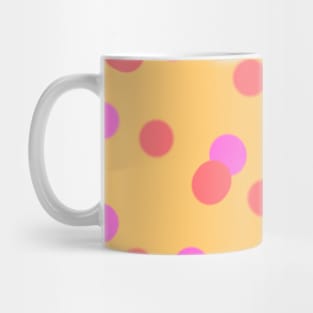 Orange pink red watercolor polka dots art Mug